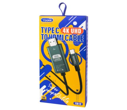 Chargers + Cables Yookie YA12 Type_c To HDMI 4k UHD Cable BLACK